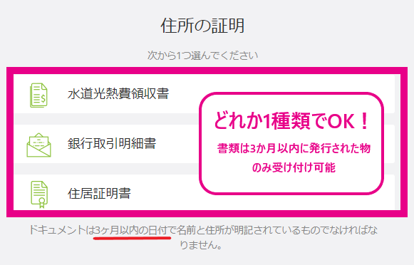 ecoPayz 住所確認書類