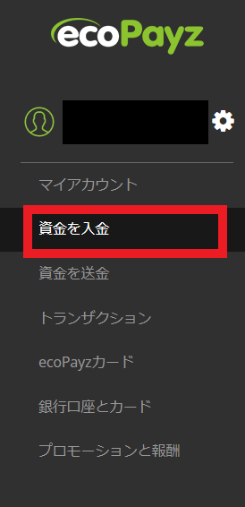 ecoPayz チャージ手順